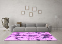 Machine Washable Abstract Pink Modern Rug, wshabs869pnk