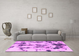 Machine Washable Abstract Pink Modern Rug in a Living Room, wshabs869pnk