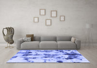 Machine Washable Abstract Blue Modern Rug, wshabs869blu