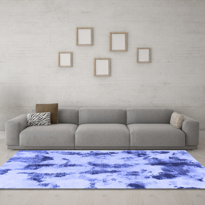 Machine Washable Abstract Blue Modern Rug in a Living Room, wshabs869blu