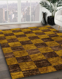 Abstract Red Checkered Rug, abs86