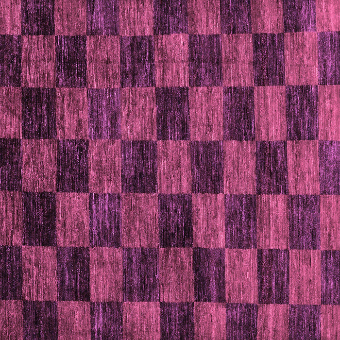 Square Machine Washable Checkered Purple Modern Area Rugs, wshabs86pur