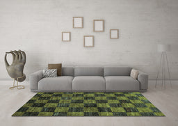 Machine Washable Checkered Light Blue Modern Rug in a Living Room, wshabs86lblu
