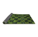 Sideview of Checkered Turquoise Modern Rug, abs86turq