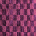 Square Checkered Purple Modern Rug, abs86pur