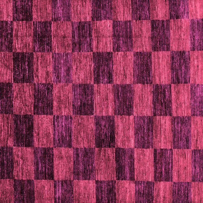 Square Machine Washable Checkered Pink Modern Rug, wshabs86pnk