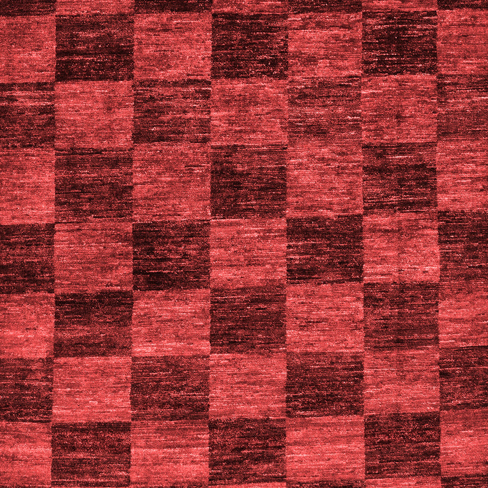 Machine Washable Checkered Red Modern Rug, wshabs86red