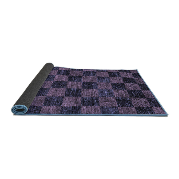 Sideview of Checkered Blue Modern Rug, abs86blu