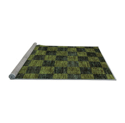 Sideview of Machine Washable Checkered Light Blue Modern Rug, wshabs86lblu