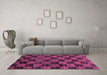 Machine Washable Checkered Purple Modern Area Rugs in a Living Room, wshabs86pur