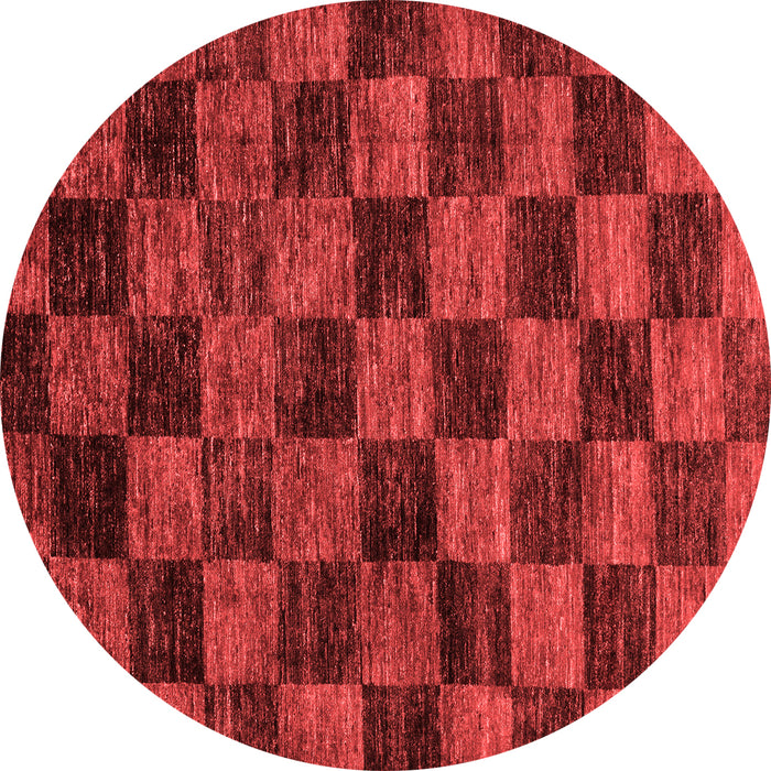 Machine Washable Checkered Red Modern Rug, wshabs86red