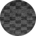 Round Checkered Gray Modern Rug, abs86gry