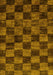 Machine Washable Checkered Yellow Modern Rug, wshabs86yw