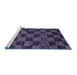 Sideview of Machine Washable Checkered Blue Modern Rug, wshabs86blu