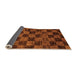 Sideview of Checkered Orange Modern Rug, abs86org