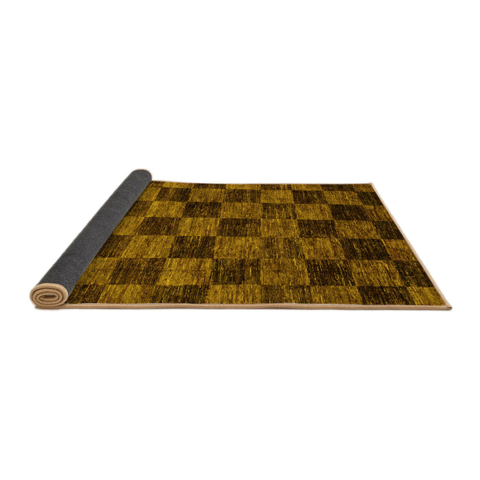 Sideview of Checkered Yellow Modern Rug, abs86yw
