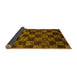 Sideview of Checkered Yellow Modern Rug, abs86yw