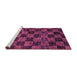 Sideview of Machine Washable Checkered Purple Modern Area Rugs, wshabs86pur