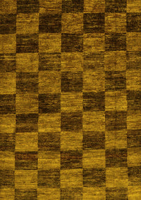 Checkered Yellow Modern Rug, abs86yw