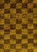 Checkered Yellow Modern Rug, abs86yw