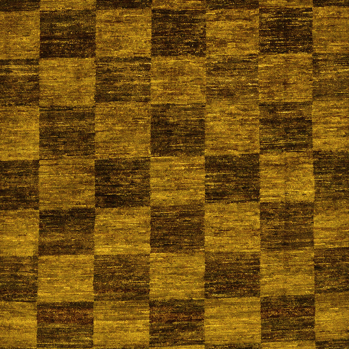 Checkered Yellow Modern Rug, abs86yw