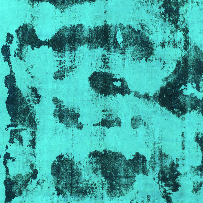 Machine Washable Abstract Turquoise Modern Area Rugs, wshabs870turq