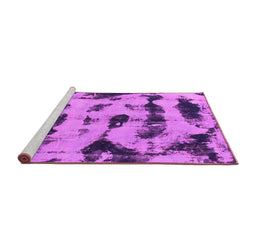 Sideview of Machine Washable Abstract Pink Modern Rug, wshabs870pnk