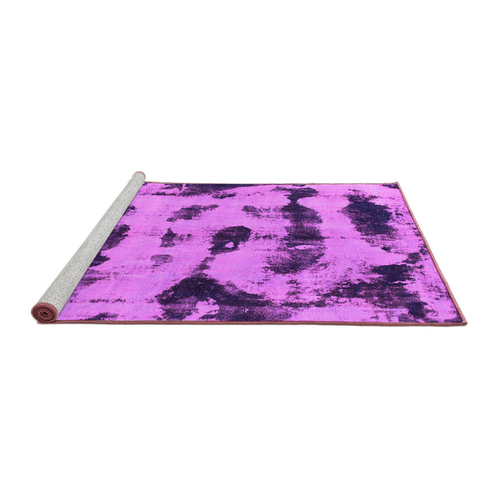 Sideview of Machine Washable Abstract Pink Modern Rug, wshabs870pnk