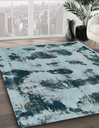 Abstract Greenish Blue Green Modern Rug, abs870