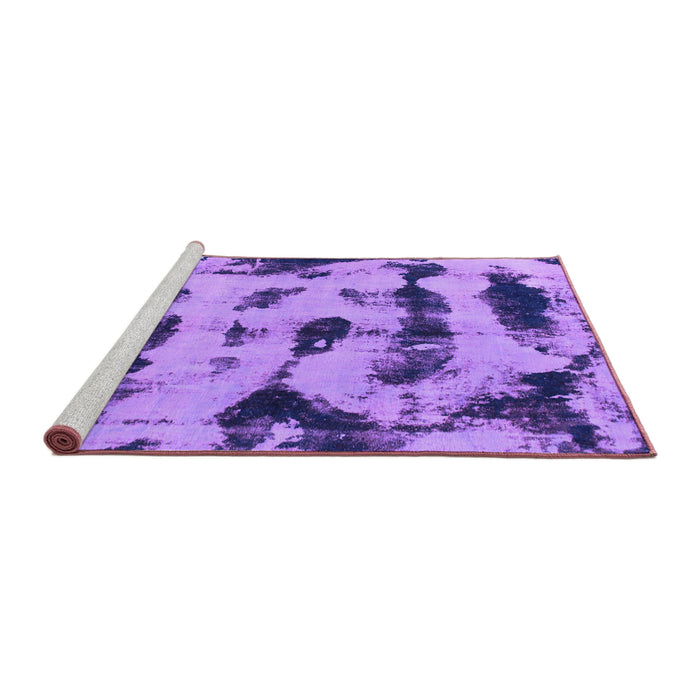 Sideview of Machine Washable Abstract Purple Modern Area Rugs, wshabs870pur