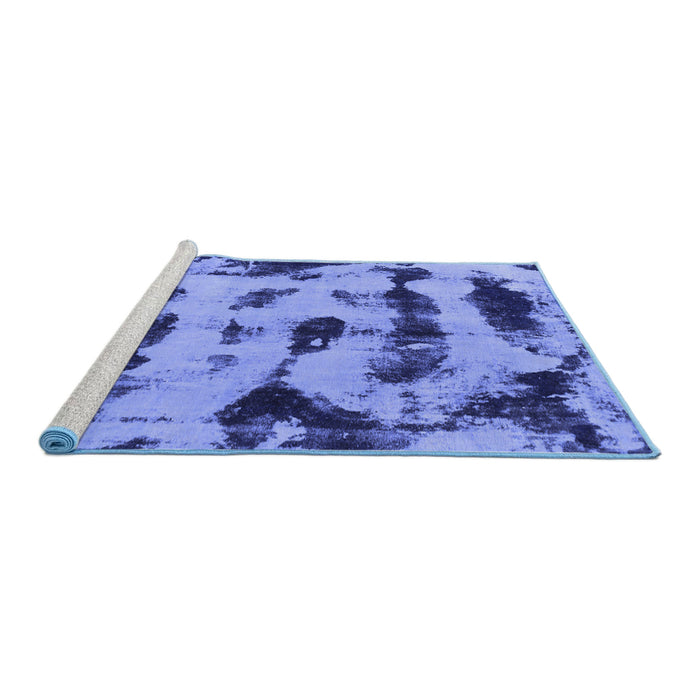 Sideview of Machine Washable Abstract Blue Modern Rug, wshabs870blu