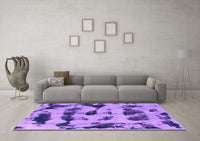 Machine Washable Abstract Purple Modern Rug, wshabs870pur