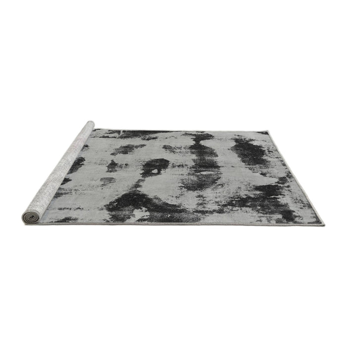Sideview of Machine Washable Abstract Gray Modern Rug, wshabs870gry