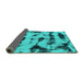 Sideview of Abstract Turquoise Modern Rug, abs870turq