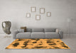 Machine Washable Abstract Orange Modern Area Rugs in a Living Room, wshabs870org