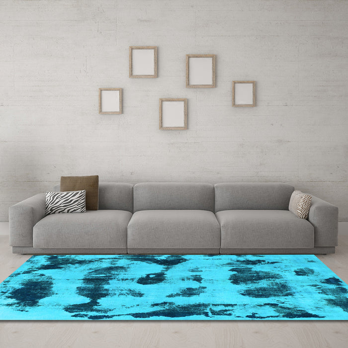 Machine Washable Abstract Light Blue Modern Rug in a Living Room, wshabs870lblu