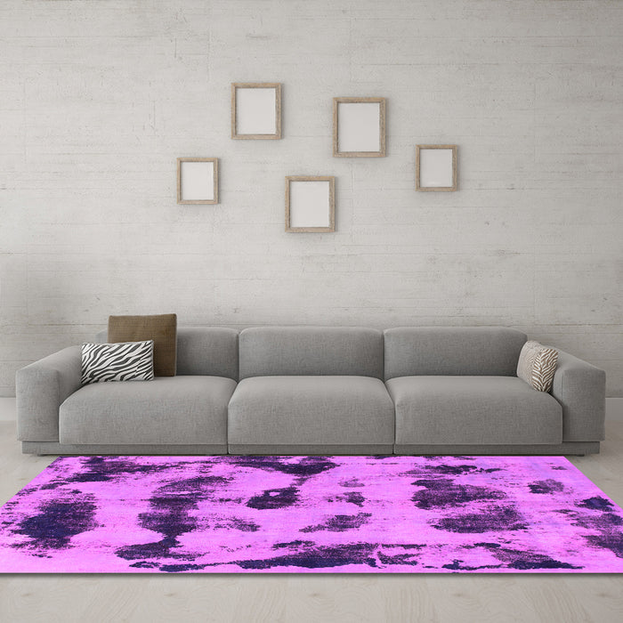 Machine Washable Abstract Pink Modern Rug in a Living Room, wshabs870pnk