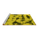 Sideview of Machine Washable Abstract Yellow Modern Rug, wshabs870yw