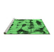 Sideview of Machine Washable Abstract Emerald Green Modern Area Rugs, wshabs870emgrn