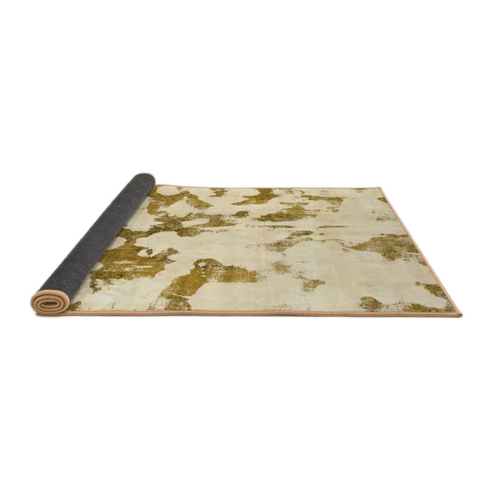 Sideview of Abstract Gold Modern Rug, abs871