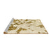 Sideview of Machine Washable Abstract Gold Rug, wshabs871