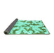 Sideview of Abstract Turquoise Modern Rug, abs871turq