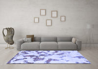 Machine Washable Abstract Blue Modern Rug, wshabs871blu