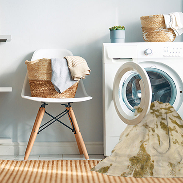 Machine Washable Abstract Gold Rug in a Washing Machine, wshabs871