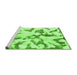 Sideview of Machine Washable Abstract Green Modern Area Rugs, wshabs871grn