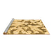 Sideview of Machine Washable Abstract Brown Modern Rug, wshabs871brn