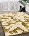 Abstract Gold Modern Rug in Family Room, abs871