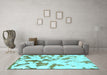 Machine Washable Abstract Light Blue Modern Rug in a Living Room, wshabs871lblu