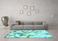 Machine Washable Abstract Light Blue Modern Rug, wshabs871lblu