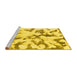 Sideview of Machine Washable Abstract Yellow Modern Rug, wshabs871yw